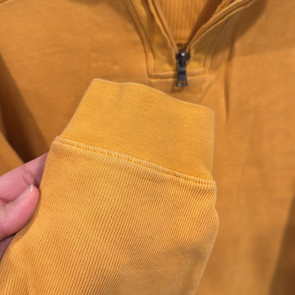 Men’s Consensus 1/4 Zip Yellow Sweater XL 100% Cotton - Picture 4 of 6